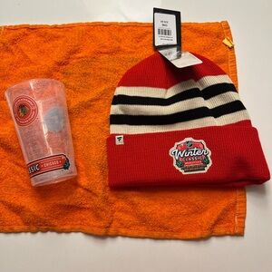 2024 NHL Winter Classic Blackhawks hat in red played at Wrigley Field in Chicago
